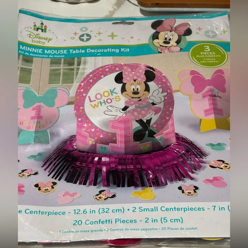 Disney Minnie Mouse 1st Birthday Party Centerpiece Set Decorations